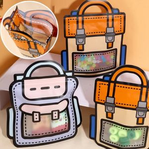 5/1Pcs Plastic Christmas Gift Packaging Bags Resealable Xmas Snack Sugar Present Package Child Handbag Pouches