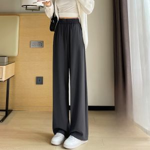 LANGPIN | High Waist Wide Leg Suit Pants For Taller Women 173CM Spring Autumn Loose Straight Cut Casual Trousers Slimming Effect