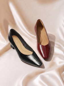 Pointed Toe Mid Heel French Style Office Shoes
