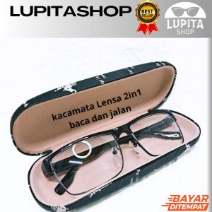 KACAMATA PLUS 2IN 1 DOUBEL FOKUS RABUN DEKAT DAN JALAN LENSA BENING