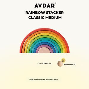 AVDAR | Montessori Educational Wooden Rainbow Blocks