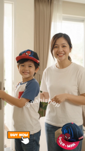 [BÁN CHẠY] Nón Snapback Bé Trai NaHi Shop Thêu Nổi Siêu Anh Hùng Cotton Đứng Form Cho Bé Từ 3 Tuổi