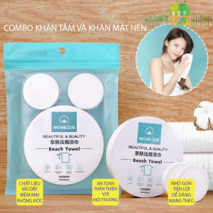 Combo 3 Khăn Nén Monkids Dùng Một Lần (2 Khăn Mặt1 Khăn Tắm)