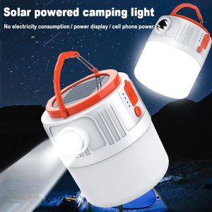 【Local Delivery】VTTO 200W LED Solar Camping Light Rechargeable LED Light Bulb Portable Lamp for Emergency Camping Night Market Lampu Malam Kecemasan