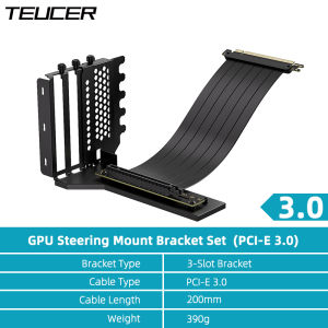 TEUCER L-Z3 PCI-E3.0 Graphics Card Vertical Mounting Bracket 200mm PCI-E 4.0 x16 Extension Cable Holder GPU Mounting Bracket Kit