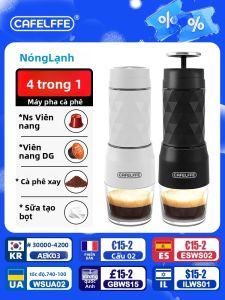 Máy Pha Cà Phê Espresso Cầm Tay Đa Năng Cafelffe 4 Trong 1 Tạo Bọt Sữa Ép Tay Dùng Được Cho Cà Phê Viên Nén & Cà Phê Xay - Quà Tặng Du Lịch