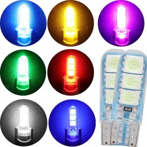 🔥ราคาถูก🔥10ชิ้นหลอดไฟ LED T10มี7สีไฟเลี้ยว LED 12V W5W 5050ทนอุณหภูมิสูงไฟจอดรถไฟป้ายทะเบียนรถอเนกประสงค์