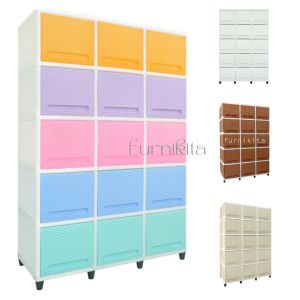 LEMARI PLASTIK CLUB TRIPLE FLIP SUSUN 5 RAK SERBAGUNA RAK SEPATU RAK BUKU [CLBBOX]