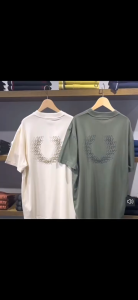 Original Fred Perry Men T shirt Fashion Casual Back Print Embroidery Short Sleeve Top T Shirt Lelaki FP