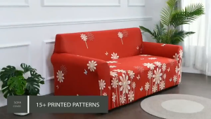 Sofa Cover 1/2/3-Seater Premium Quality Printed Stretch Slipcover Durable with 1 PCS Pillowcase