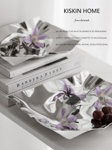 KisKin Scandinavia Minimalist Sang Trọng Nhôm Xing Trays Trays Trang Trí Phòng Khách Bàn Trà Đồ Ăn Nhẹ Trays Trays Trays