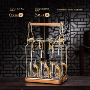 BOANG | Creative Household Gold Leaf Crystal Glass Baijiu Set