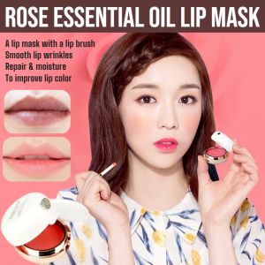 Rose Essential Oil Lip Mask Exfoliating Moisturizing Lip Balm Remove Dull Black Lip Products Lip Care