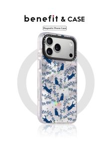 Retro Floral Design Lazy Cat Magnetic Protective Phone Case Anti-drop