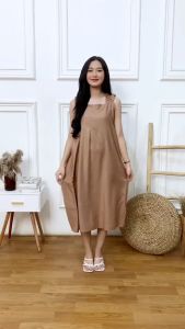 Daster yukensi murah kain rayon motif cantik dress wanita mama muda tanpa lengan kekinian