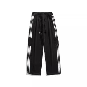 Quần Nỉ Kẻ Sọc Ống Đứng Phong Cách Đường Phố Mỹ Mùa Xuân Thu Mới Cho Học Sinh Quần Dài Thường Ngày Bằng Polyester