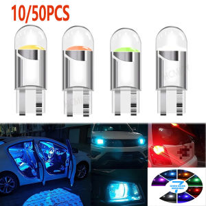 10/50 Pcs 12V LED Glass COB Car Light Bulb 6000KAuto Clearance Wedge Side Reverse No Error Lamps Interior Dome Lights