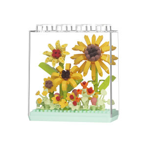With protective cover blocks eternal flower building blocks sunflower carnation boys and girls gift toys