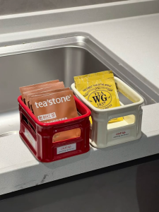 Retro Fruit Storage Basket Creative Desktop Tea Bag Coffee Liquid Dopne Storage Basket Nordic Sle Rectangular Cerc Ba...