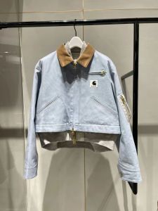 FOG SACAI Collaborative Short Jacket Coat Spring 2024 Long Sleeve Womens Fashion Composite Fabric Stand Collar Straight Cut