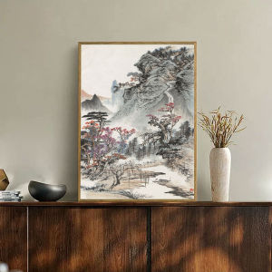 Canvas Printing Painting Landscape Painting New Chinese Style Wall Painting Living Room Dining Room Desktop Porch Home Decor
