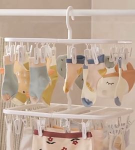 DXL Sock Drying Rack Hanger Underwear Drying Rack Multi-clip Household Balcony Multi-functional Foldable Hanger