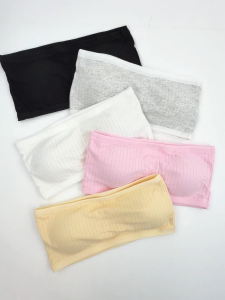 LJMOFA Kids Undershirt for Girl 8-16 Yrs Soft Cotton Kids Corset with Breast Pads