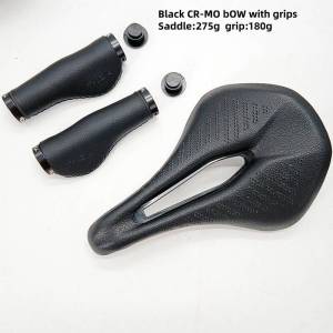 Bicycle Saddle Breathable Hollow Design PU Leather Soft Comfortable Seat MTB Mountain Road Bike with Bike grips Cycling Parts