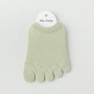 Breathable Antibacterial Half Length Five Finger Womens Socks Invisible Cotton Toe Separators for Summer Shoes Odor Control