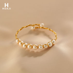 ดอกไม้ Trail Baroque Pearl สร้อยข้อมือผู้หญิงหรูหราที่ไม่ซ้ํากัน Elegant ของขวัญปรับ Vintage นาฬิกาข้อมือเครื่องประดับ