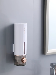 Wall Mounted Soap Dispenser Manual Press Shampoo Dispenser Organizer Bottle Bathroom Liquid Containe