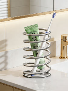Auzzo | Stainless Steel Aesthetic Toothbrush Holder Washstand Rack