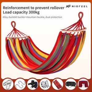 Hammock Outdoor Swing Adult Thick Canvas Camping Hammocks Indoor Hanging Chairs for Leisure Single and Double Student Dormitories