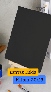 TRG Stretched Art Black Canvas Board 20x15 cm Watercolor Artist Acrylic Paint - Kanvas Hitam Media Lukis Cat Air Akrilik Minyak Poster Siap Melukis Ukuran 20 x 15 TRG