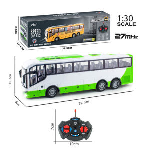 1:30 17Mhz Rc Car Travel Bus Electric Big Remote Control Truck with Light Simulation School City Model Toy for Boy Children Gift