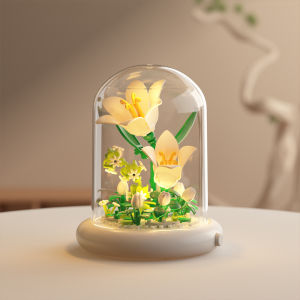 Trendy Mini Particle Assembly Educational Toys Immortal Chrysanthemum And Rose Bouquet Building Bloks Gift for Girls