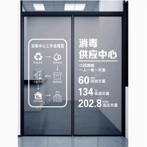 Oral Dental Clinic Glass Stickers Dental Hospital Display Partition Disinfection Center Process Hollow out Label Wall Decals