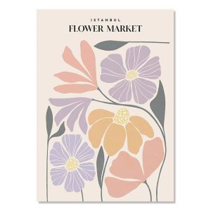 Abstract Flower Market Aesthetic Art Canvas Painting Nordic Posters and Prints Wall Retro Floral Pictures for Living Room Decor