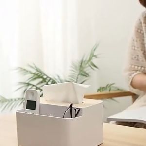 Hộp Đựng Khăn Giấy Nắp Gỗ 3 Ngăn Cao Cấp - Hộp Khăn Giấy Decor Để Bàn Siêu Sang - Hộp Đựng Giấy Ăn Nắp Gỗ Có 2 Ngăn Để Đồ Đặt Bàn Phòng Khách Phòng Ngủ Bàn Làm Việc
