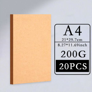 A4 200G250G300G 20/50PCS Brown Kraft Paper Cowhide Cardboard Handmade DIY Package Cardstock Watercolor Painting Craft Paperboard