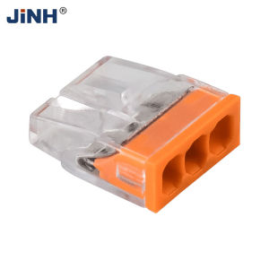 CMK20 100PCS Transparent Mini Quick Push-In Wire Connectors Terminal Block Hard Stainless Easy Electrical Splicing Conductor