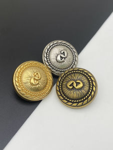 High Quality round Metal Buttons Gold Color Retro Style for Mens Womens Suit Coat Decorative Accessories Luxury Feel