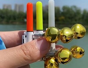 LBOYU Lonceng Alarm Pancing Stainless Double Bel Joran Jepit Penanda Gondolan Ikan Aksesoris