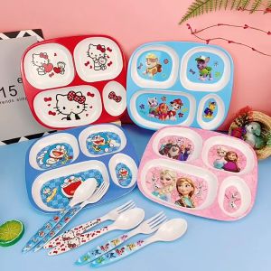 Sanrio childrens meal plate divided fruit plate anti-fall tableware set Kuro Koro Melody meal plate