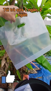 Túi trà sữa 1 ngăn 2 ngăn có vách ngăn nhựa PP dẻo dai đựng 1 ly 2 ly tiện lợi mang đi