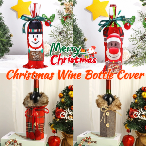 Christmas Wine Bottle Cover Set Santa Claus Bottles Decoration With Hat Xmas Home Party Ornament Table Decor
