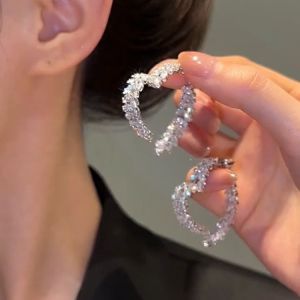 New Luxury Zircon Flower Earrings for Women Fashion Jewelry Double Used Crystal Leaves Earrings
