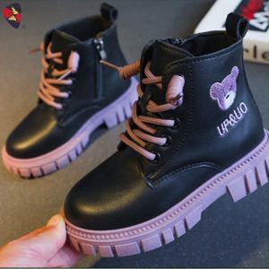 Katerina Fashion Korean UP&UO BEAR Ankle Zipper Boots Shoes Kids For Girl 0712