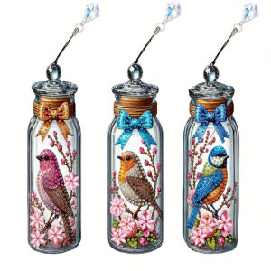 3 bird pattern diamond painting art bookmark set Panda Dream Catcher 5D special shape diamond painting bookmark with pendant.