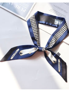 ผ้าพันคอไหมเทียมสไตล์เกาหลี ผ้าไหม กระโปรงสั้น แฟชั่นเกาหลี ผ้าพันคอไหมเล็ก ผ้าพันคอแฟชั่นฤดูใบไม้ร่วง ผ้าไหมเทียม ลายทาง ผ้าพันคอสำหรับผู้หญิง